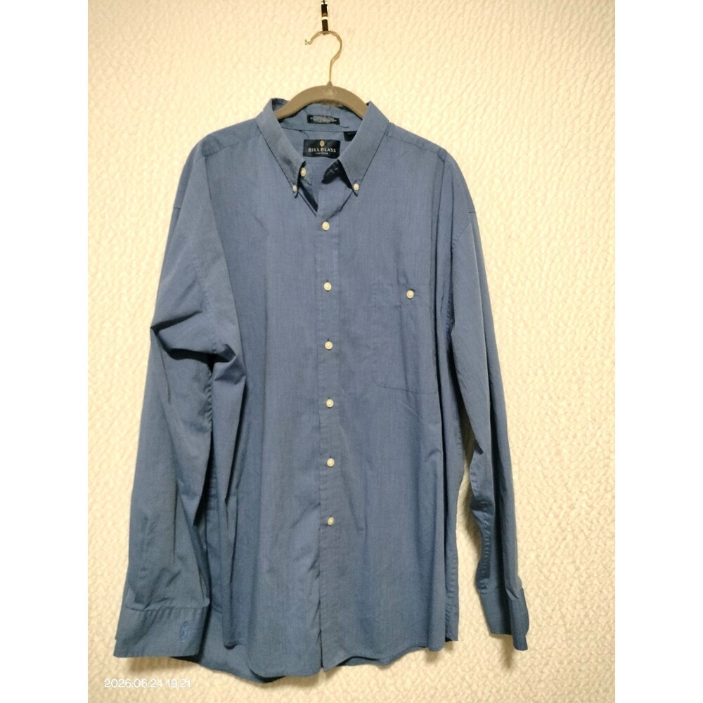 Bill Blass Shirt Mens XL Cotton Blend Oxford Pocket Button Down Work Causal 434
